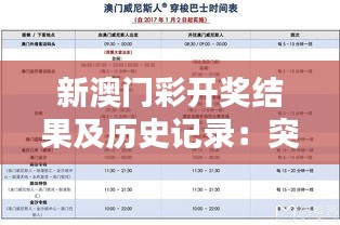 新澳门彩开奖结果及历史记录：突破思维定式的策略