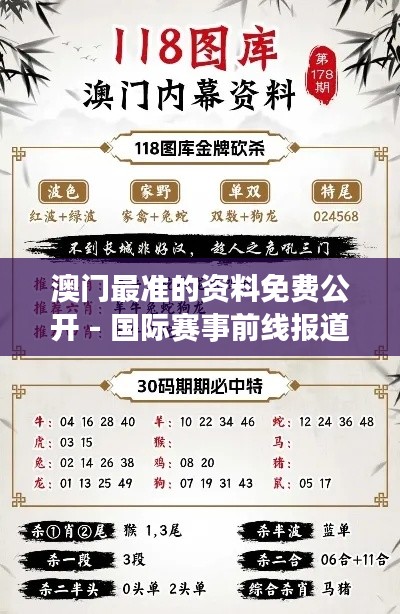 澳门最准的资料免费公开 - 国际赛事前线报道