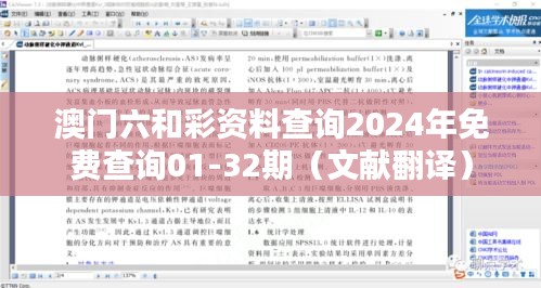澳门六和彩资料查询2024年免费查询01-32期（文献翻译）