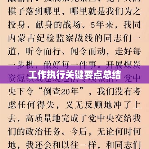 工作执行关键要点总结