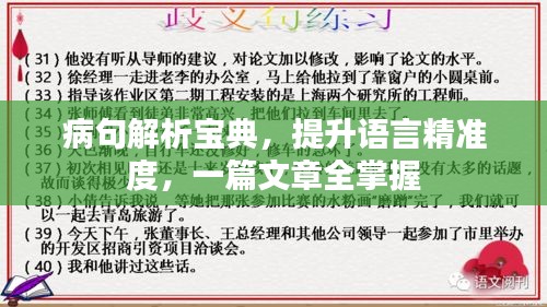 病句解析宝典，提升语言精准度，一篇文章全掌握