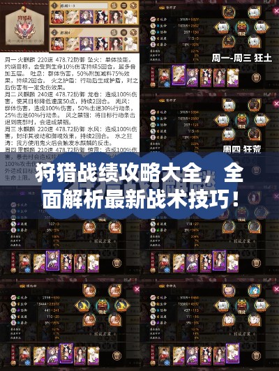 狩猎战绩攻略大全，全面解析最新战术技巧！