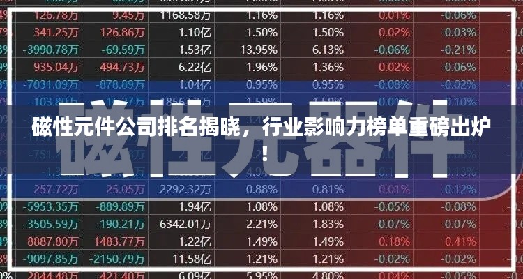 磁性元件公司排名揭晓，行业影响力榜单重磅出炉！
