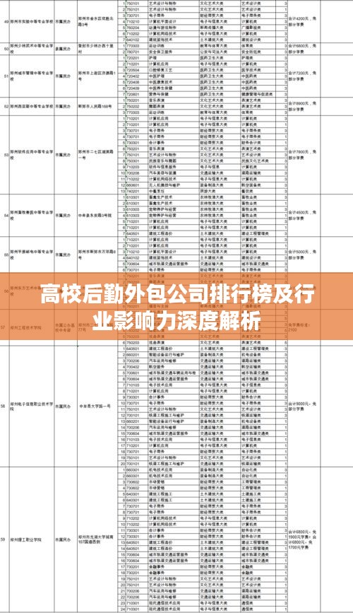 高校后勤外包公司排行榜及行业影响力深度解析
