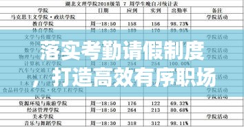 落实考勤请假制度，打造高效有序职场环境