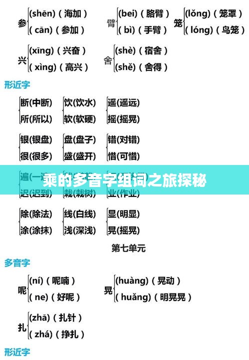 乘的多音字组词之旅探秘