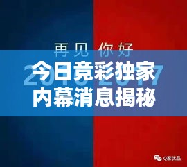 今日竞彩独家内幕消息揭秘！