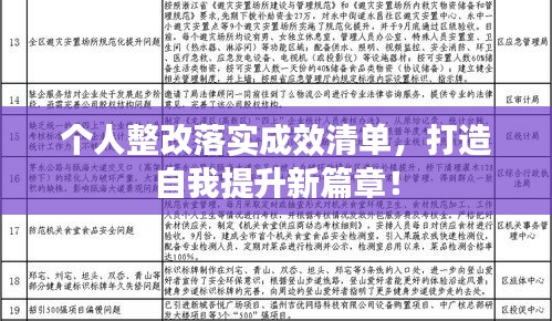 个人整改落实成效清单，打造自我提升新篇章！