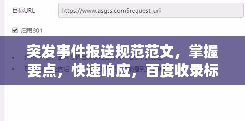突发事件报送规范范文，掌握要点，快速响应，百度收录标准标题！